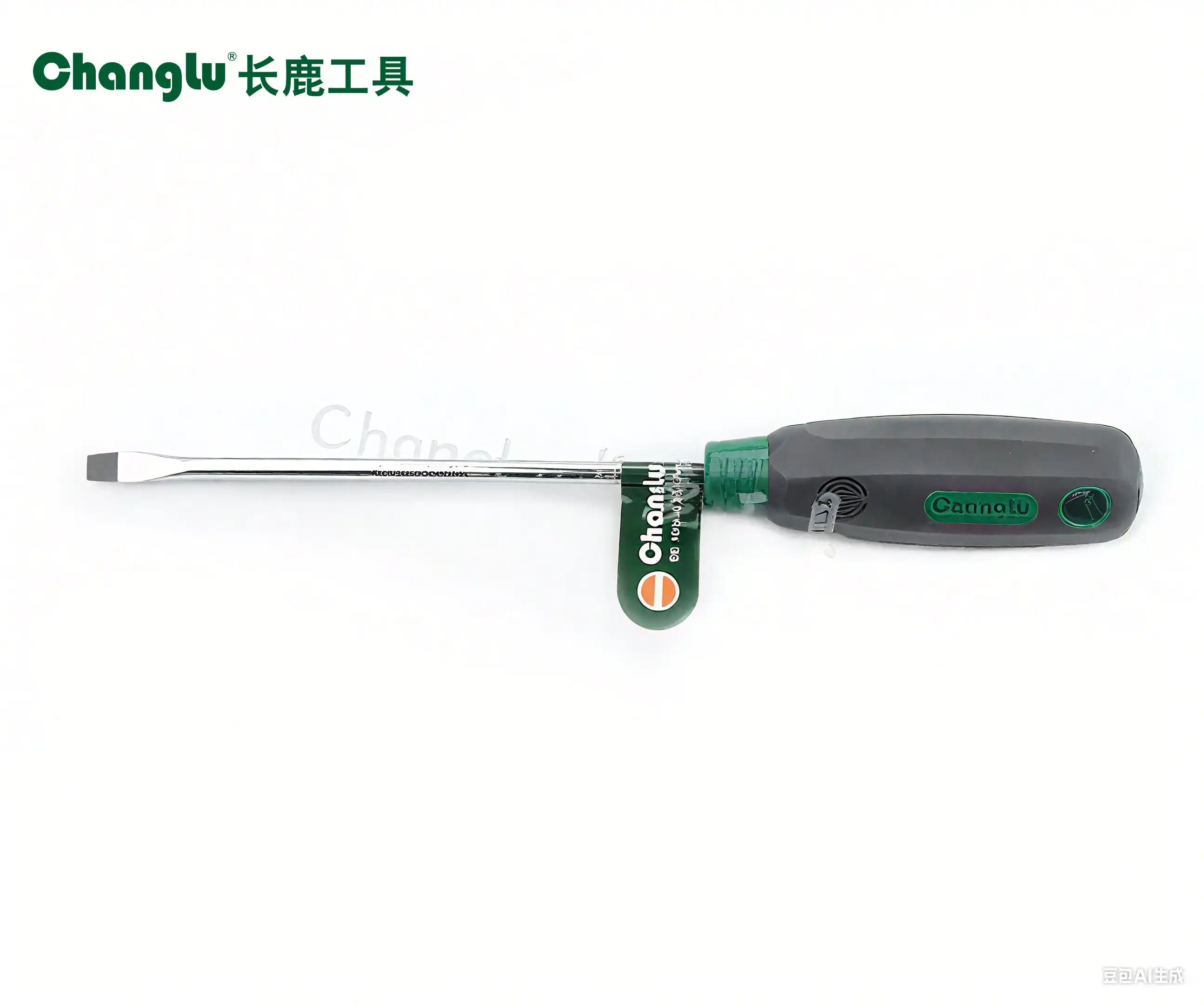 Screwdriver with colored strip handle (flat head)