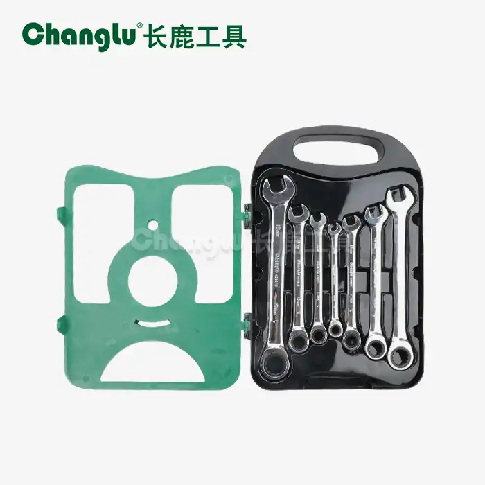 7 stuks spieëloppervlak twee-in-een ratelsleutelstel